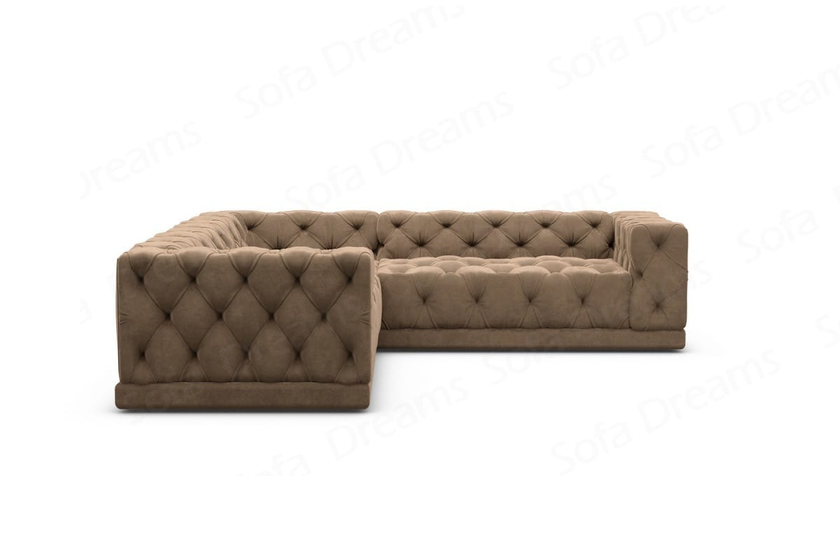 Ecksofa Palma L-Form aus Stoff Braun