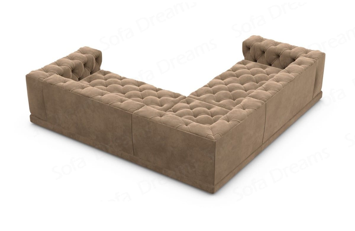 Ecksofa Palma L-Form aus Stoff Braun
