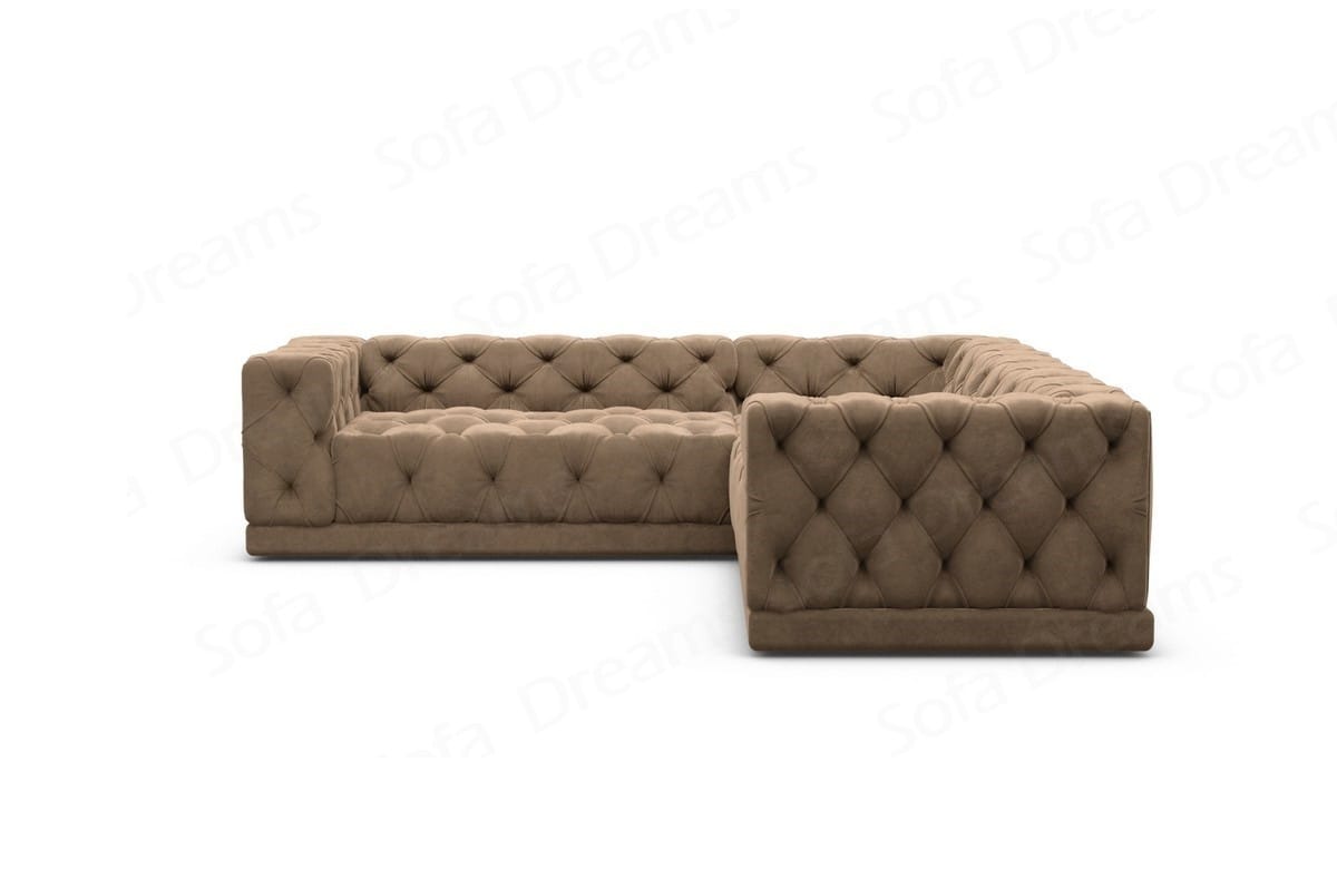 Ecksofa Palma L-Form aus Stoff Braun