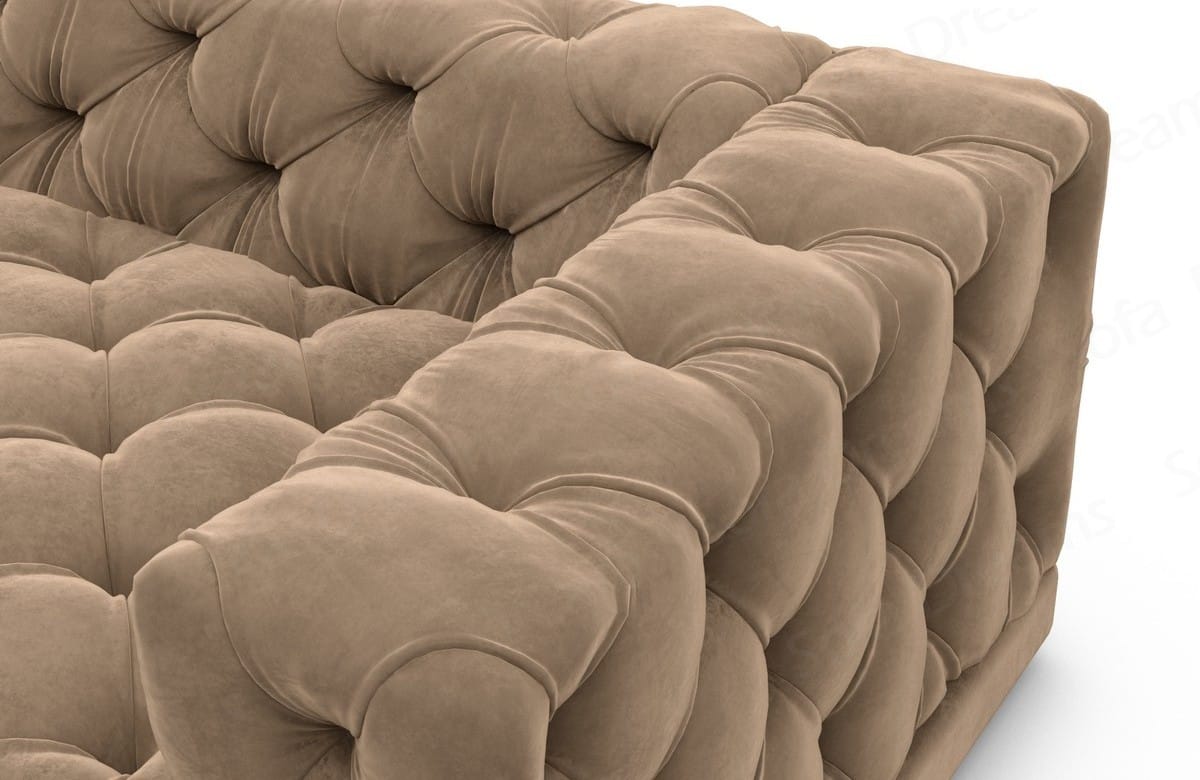 Ecksofa Palma L-Form aus Stoff Braun