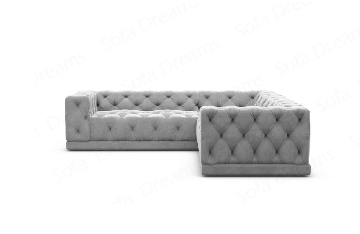 Polster Ecksofa Palma in L-Form Hellgrau
