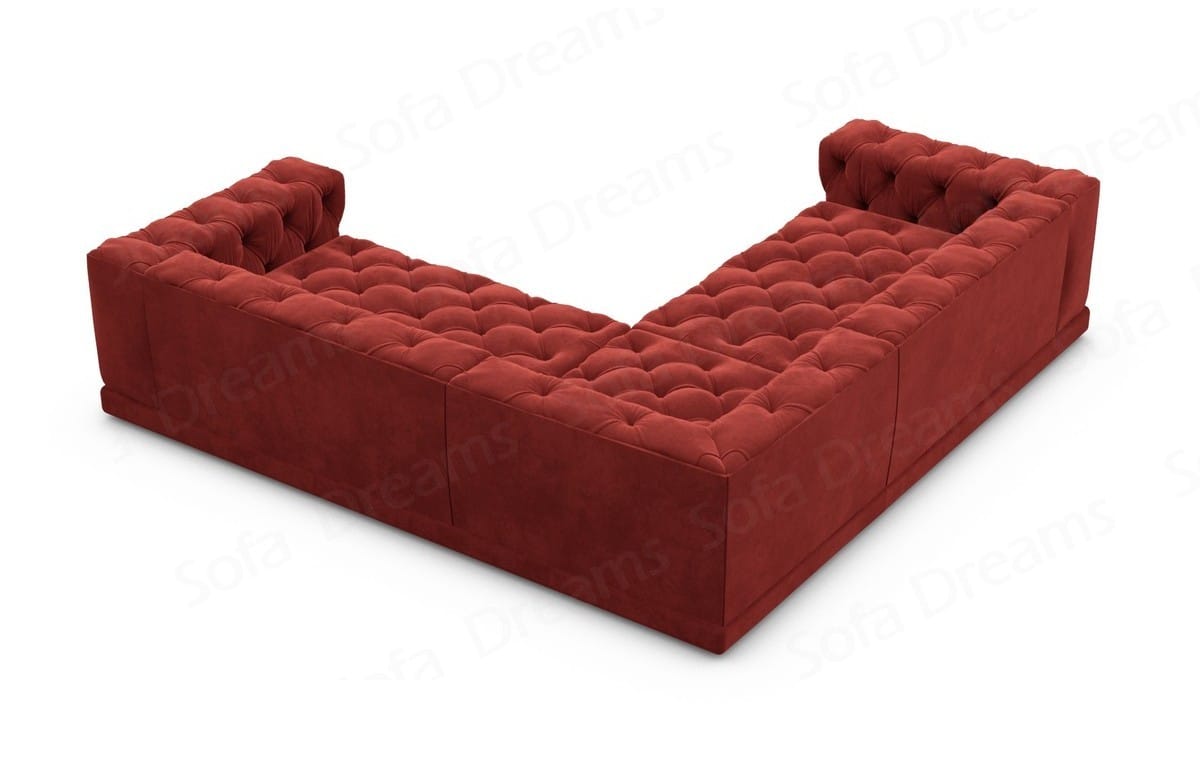 Ecksofa Palma L-Form aus Stoff Rot