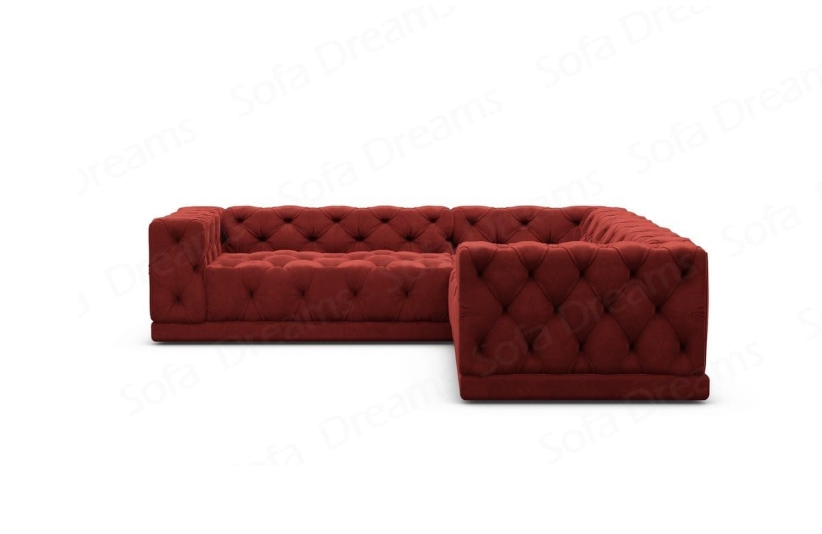 Ecksofa Palma L-Form aus Stoff Rot