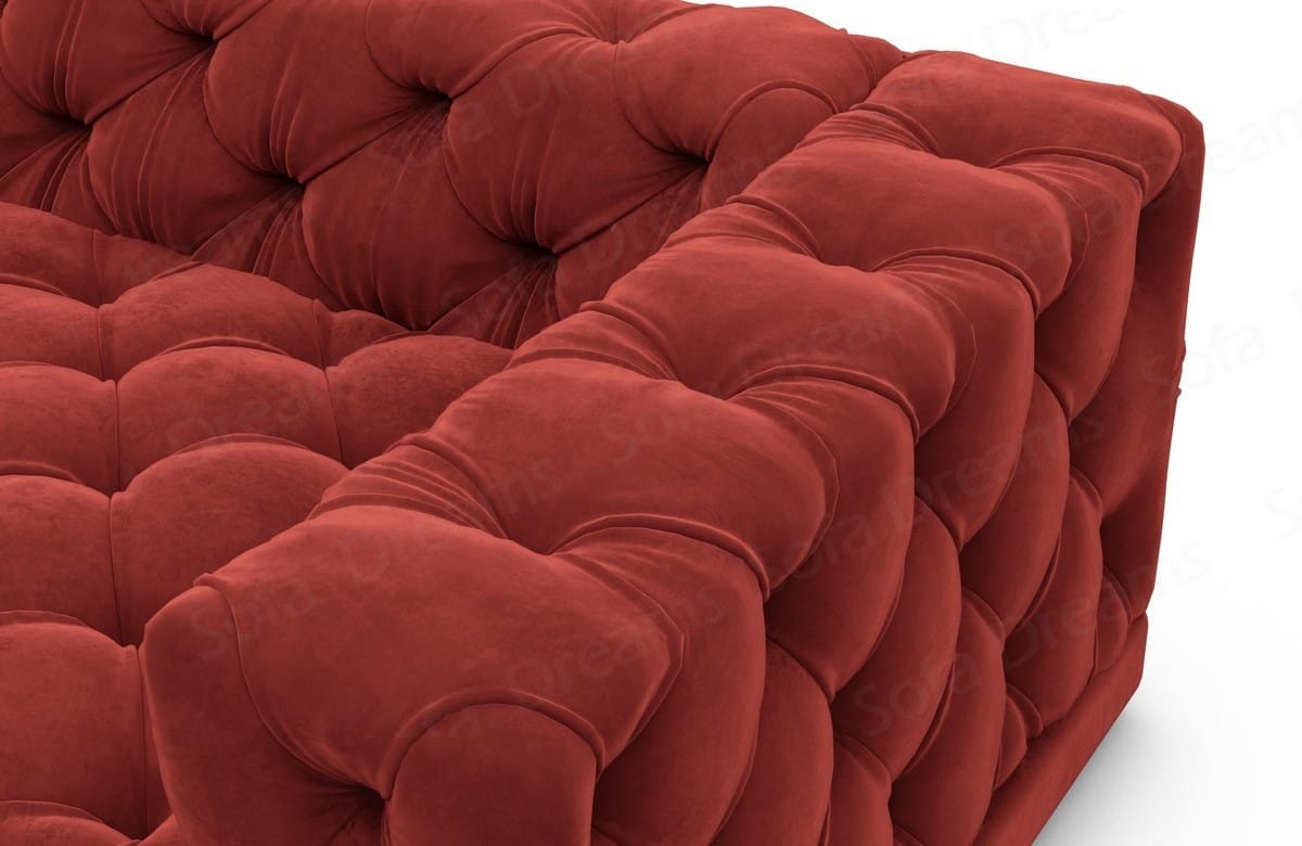 Ecksofa Palma L-Form aus Stoff Rot