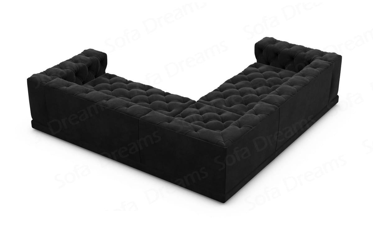 Ecksofa Palma L-Form aus Stoff Schwarz
