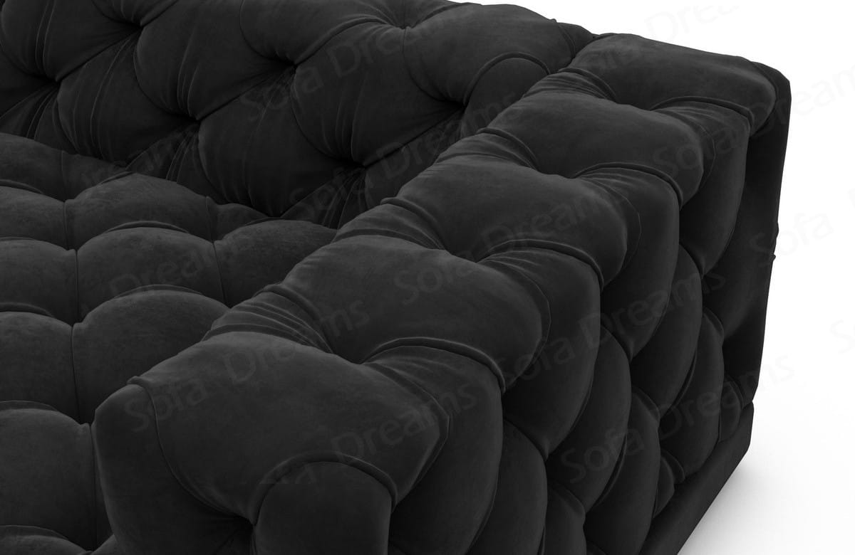 Ecksofa Palma L-Form aus Stoff Schwarz