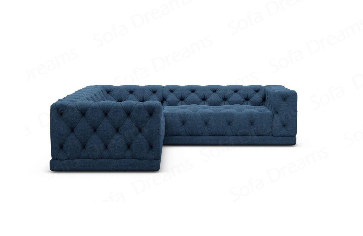 Ecksofa Palma L-Form aus Stoff Blau
