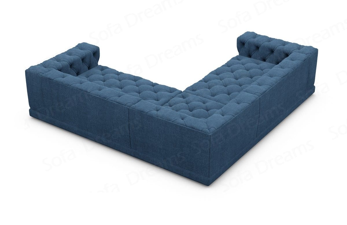 Ecksofa Palma L-Form aus Stoff Blau