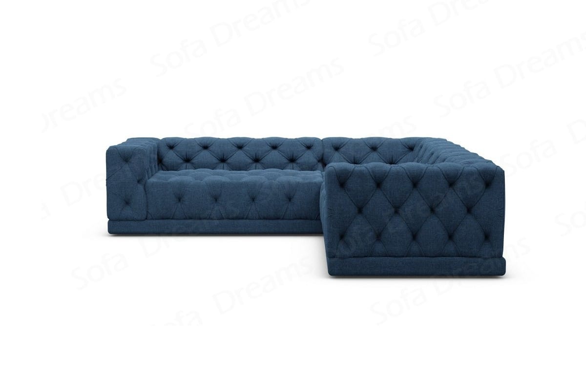 Ecksofa Palma L-Form aus Stoff Blau