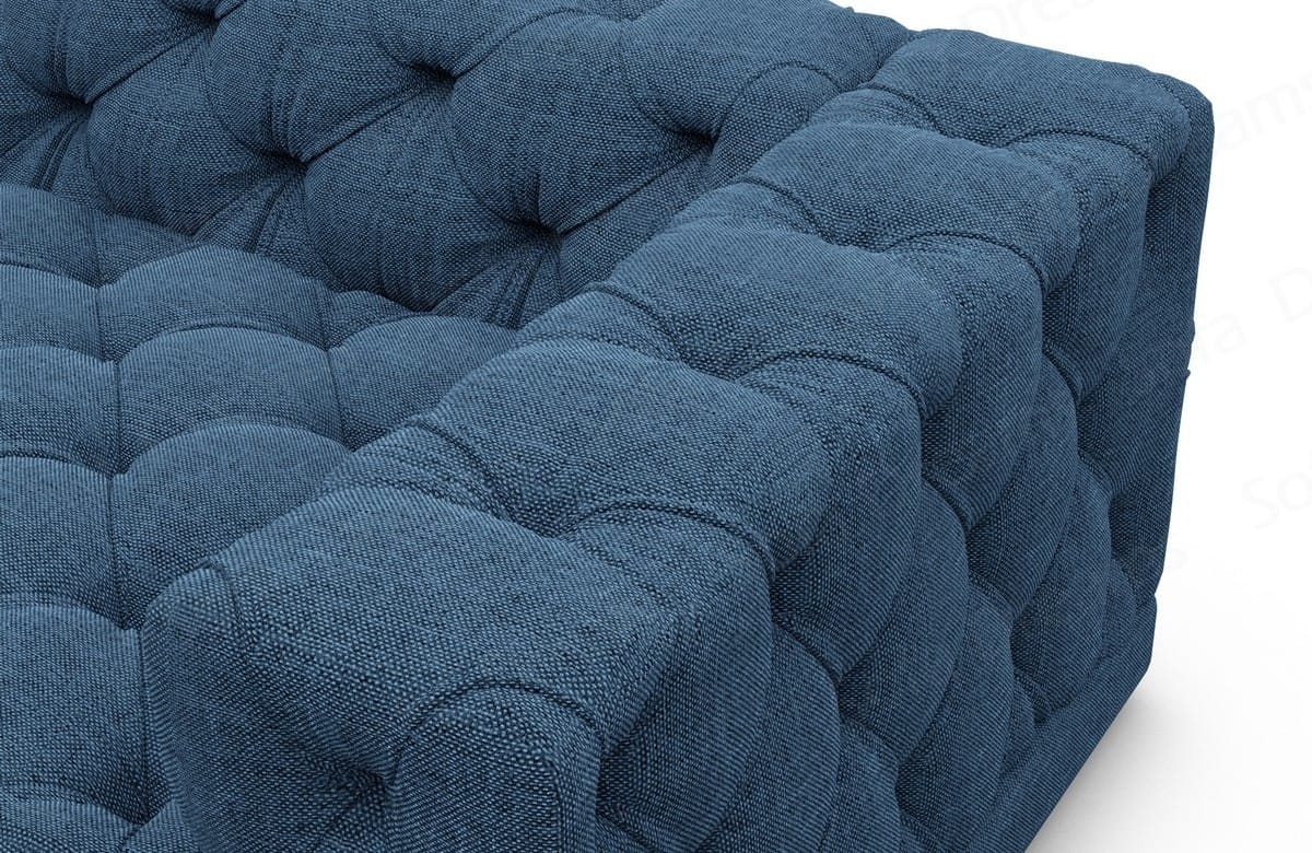 Ecksofa Palma L-Form aus Stoff Blau