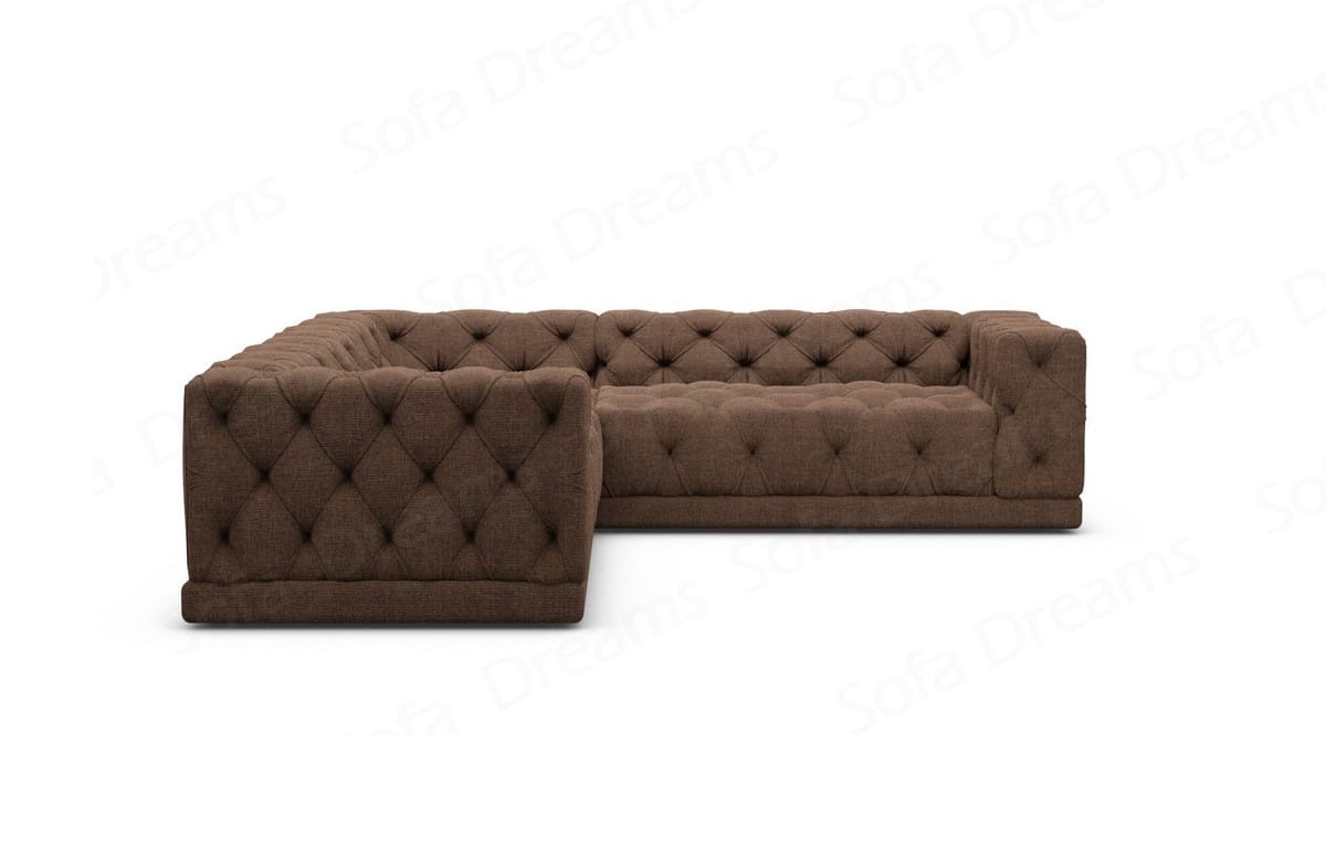 Ecksofa Palma L-Form aus Stoff Braun