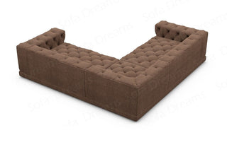Ecksofa Palma L-Form aus Stoff Braun