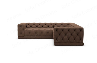 Ecksofa Palma L-Form aus Stoff Braun