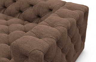 Ecksofa Palma L-Form aus Stoff Braun