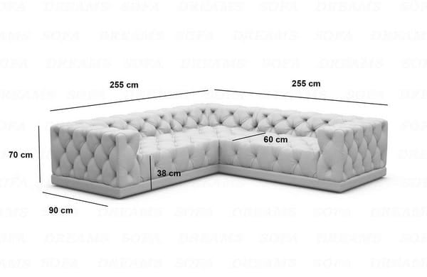 Ecksofa Palma L-Form aus Stoff Braun