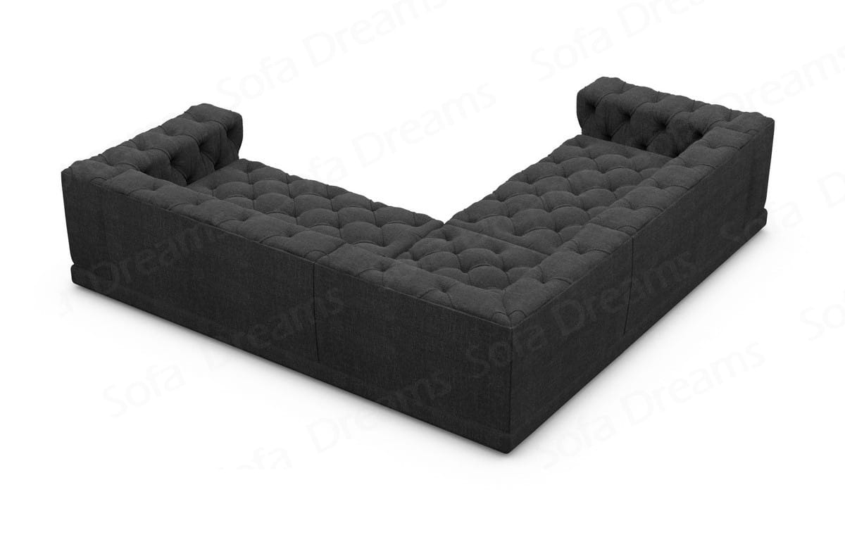 Polster Ecksofa Palma in L-Form Schwarz