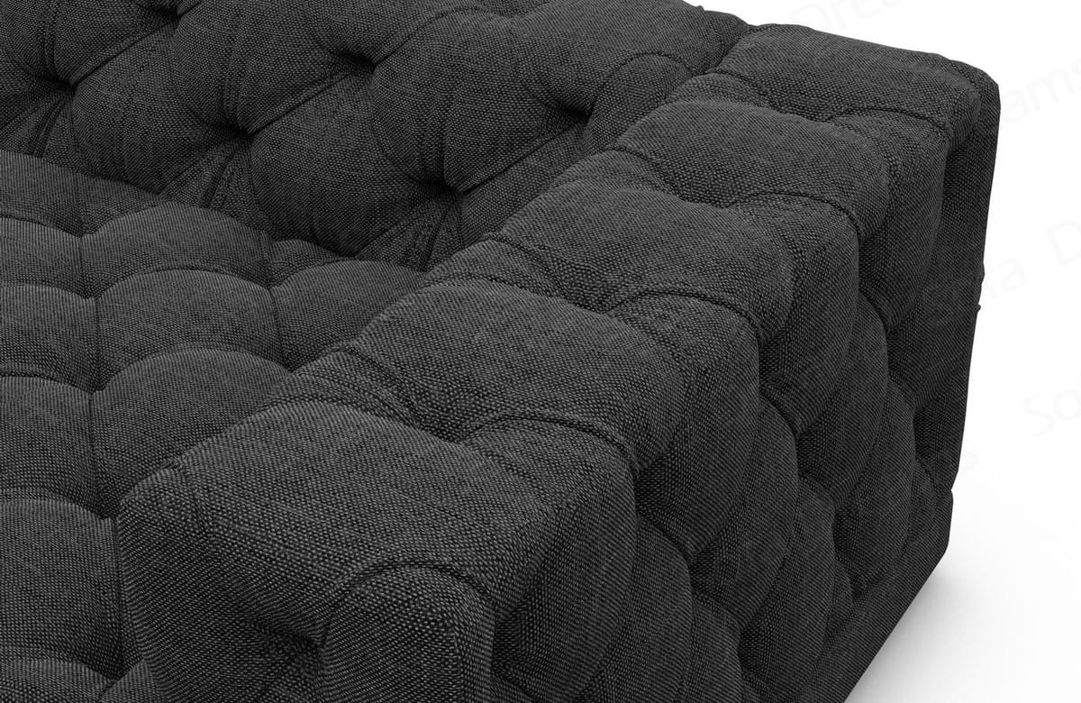 Polster Ecksofa Palma in L-Form Schwarz