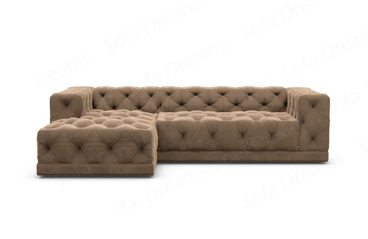 Stoff Ecksofa Palma L-Form Braun