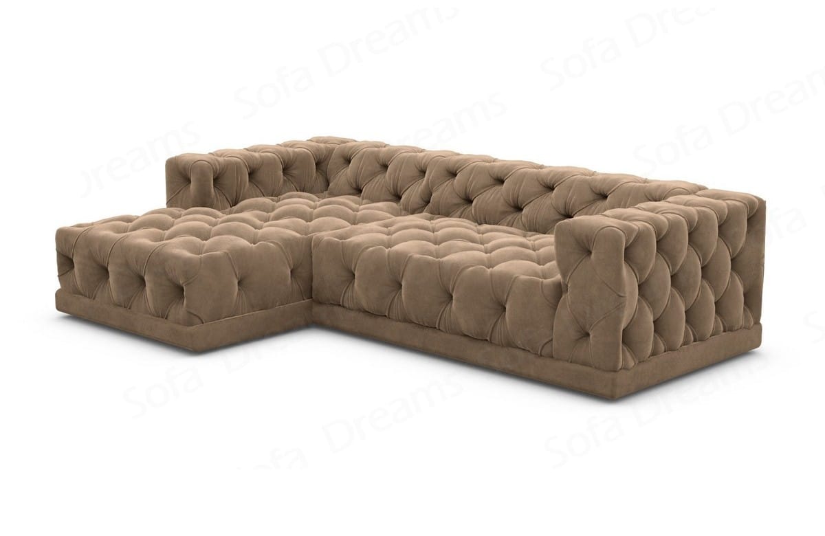 Stoff Ecksofa Palma L-Form Braun
