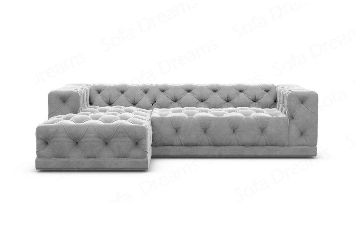 Stoff Ecksofa Palma L Form Hellgrau