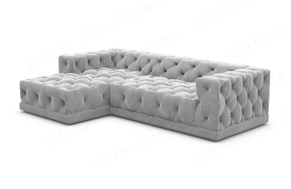 Stoff Ecksofa Palma L Form Hellgrau