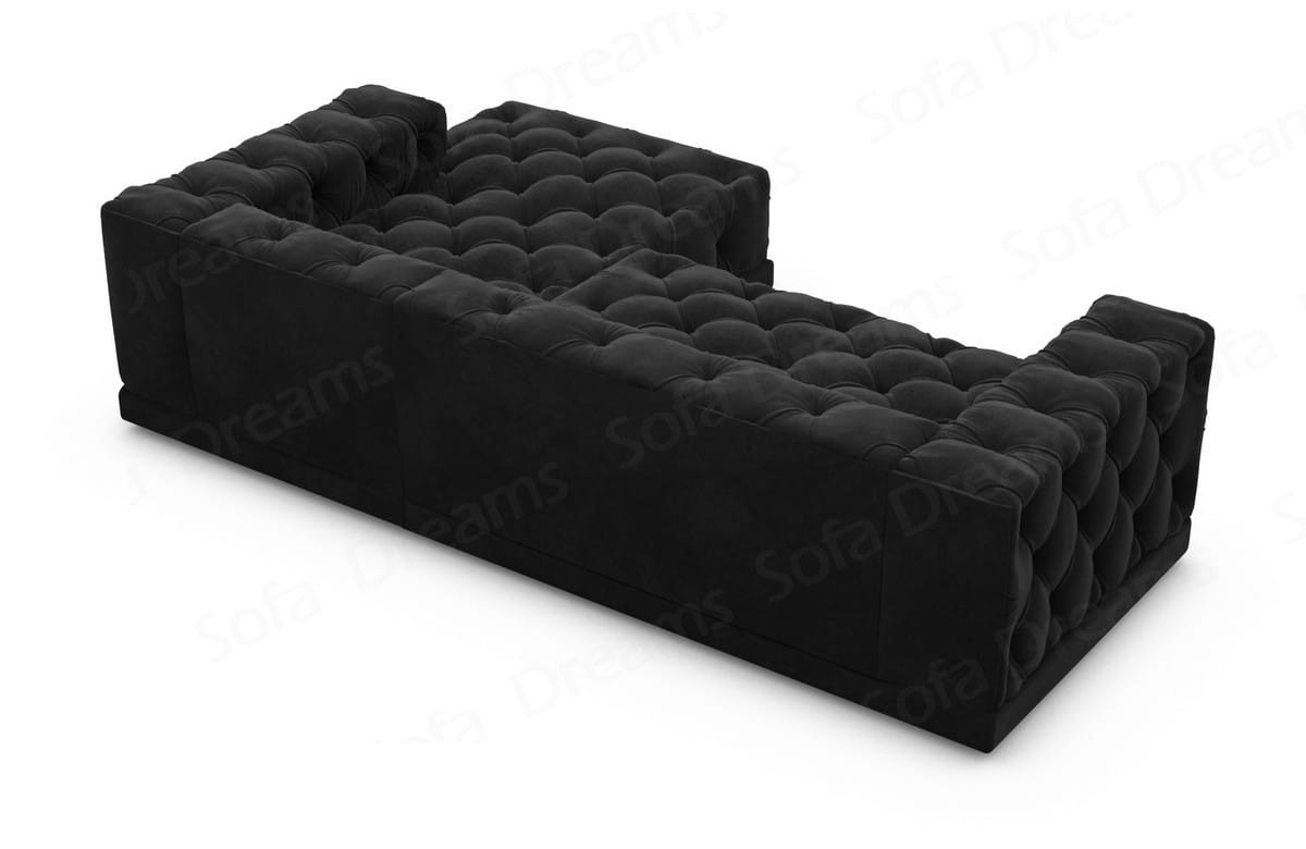 Stoff Ecksofa Palma L-Form Schwarz