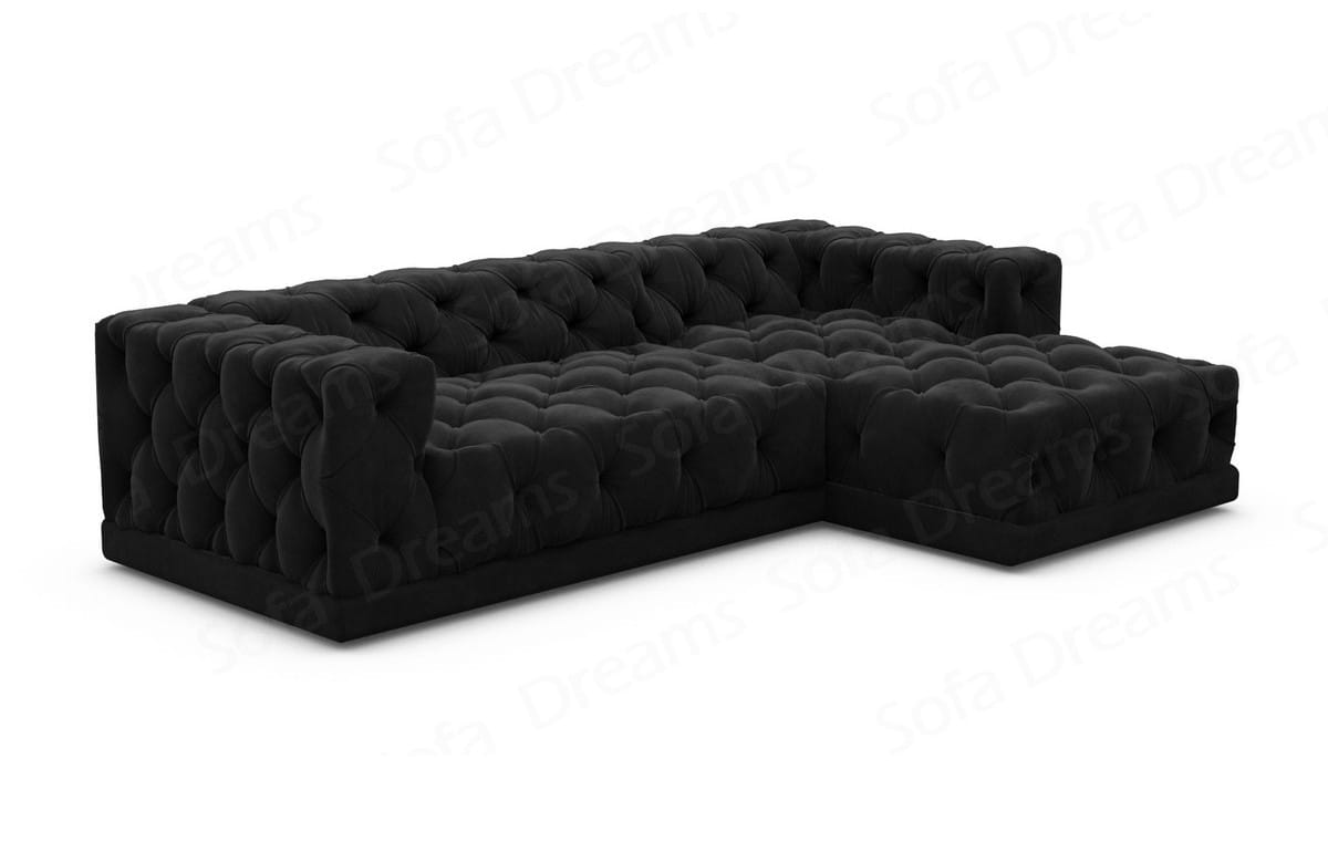 Stoff Ecksofa Palma L-Form Schwarz