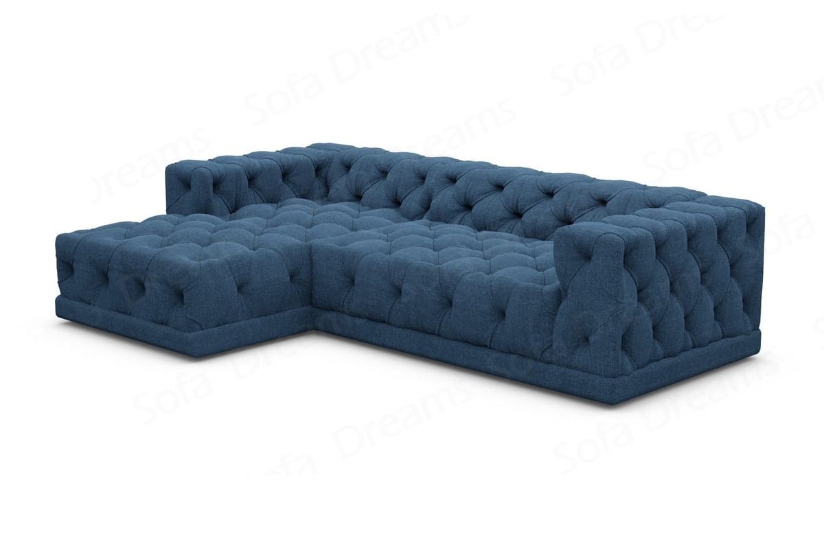 Stoff Ecksofa Palma L-Form Blau