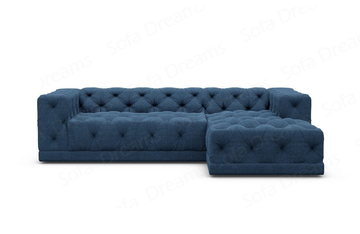 Polster Ecksofa Palma L-Form Kurz Blau