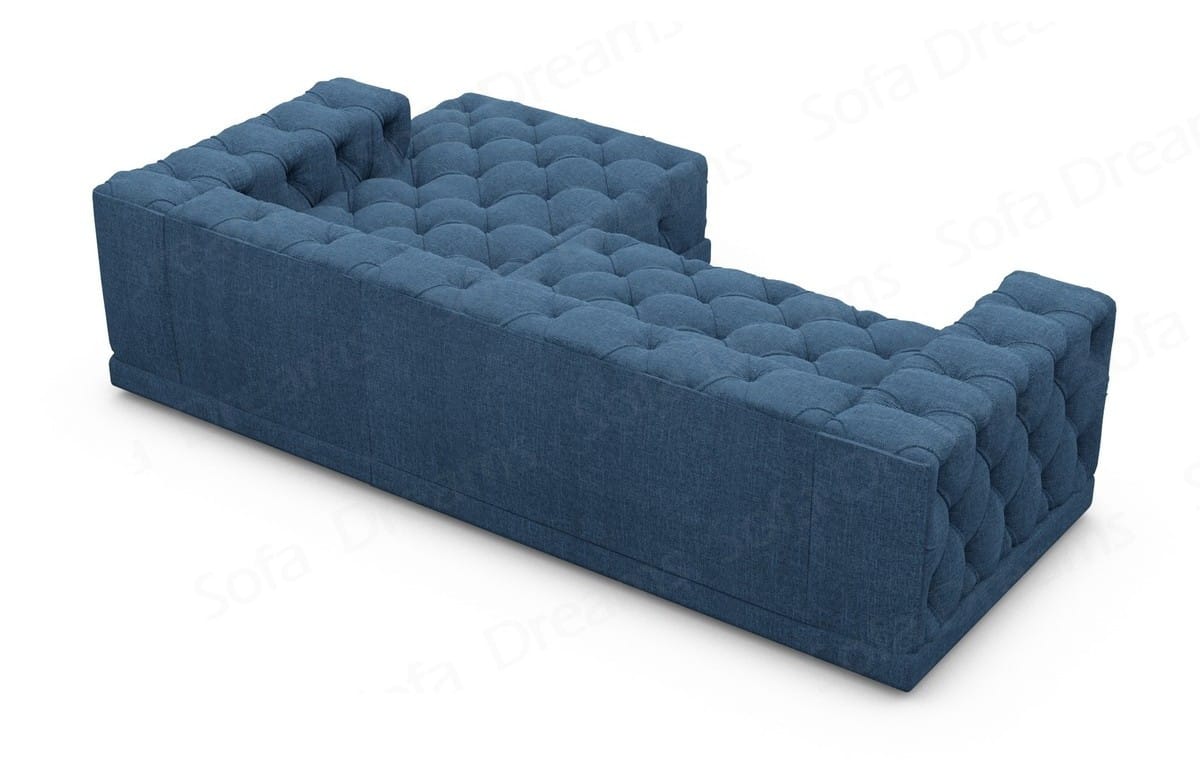 Polster Ecksofa Palma L-Form Kurz Blau