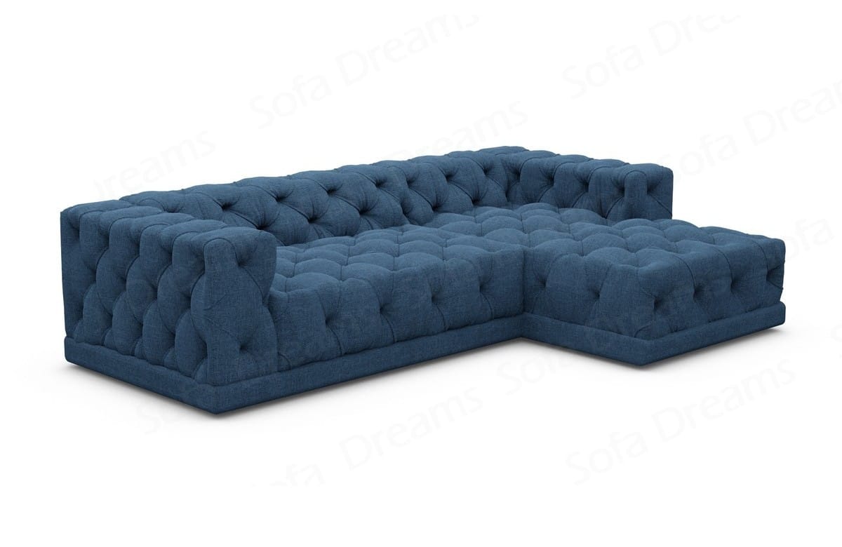 Polster Ecksofa Palma L-Form Kurz Blau