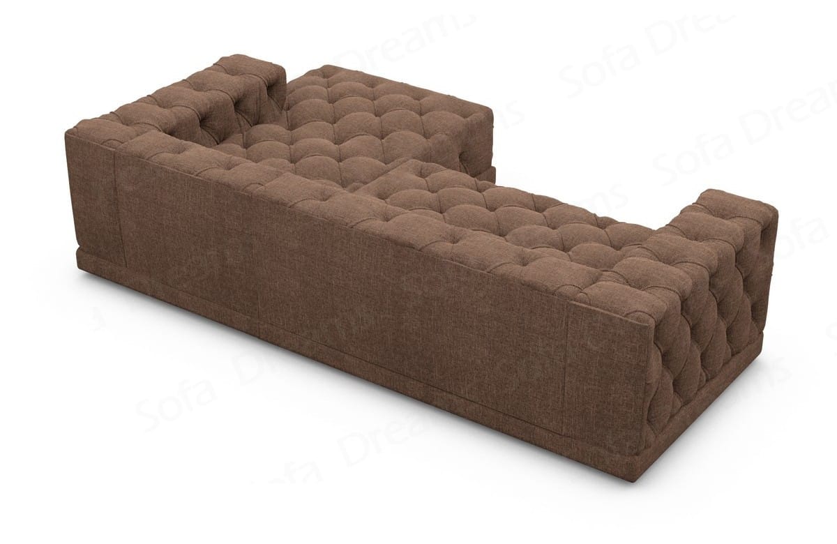 Polster Ecksofa Palma L-Form Kurz Braun