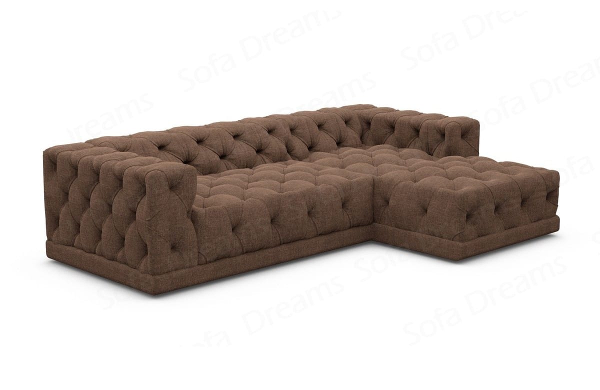 Polster Ecksofa Palma L-Form Kurz Braun
