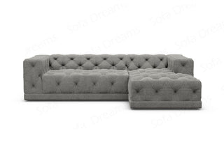 Stoff Ecksofa Palma L-Form Dunkelgrau