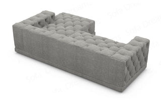 Stoff Ecksofa Palma L-Form Dunkelgrau