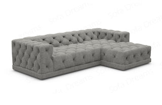 Stoff Ecksofa Palma L-Form Dunkelgrau