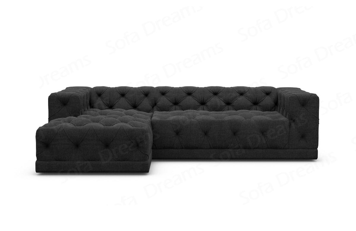 Polster Ecksofa Palma L-Form Kurz Schwarz
