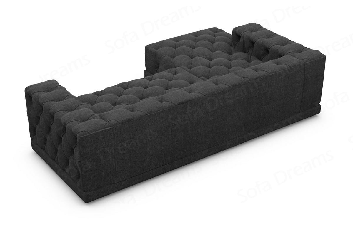 Polster Ecksofa Palma L-Form Kurz Schwarz