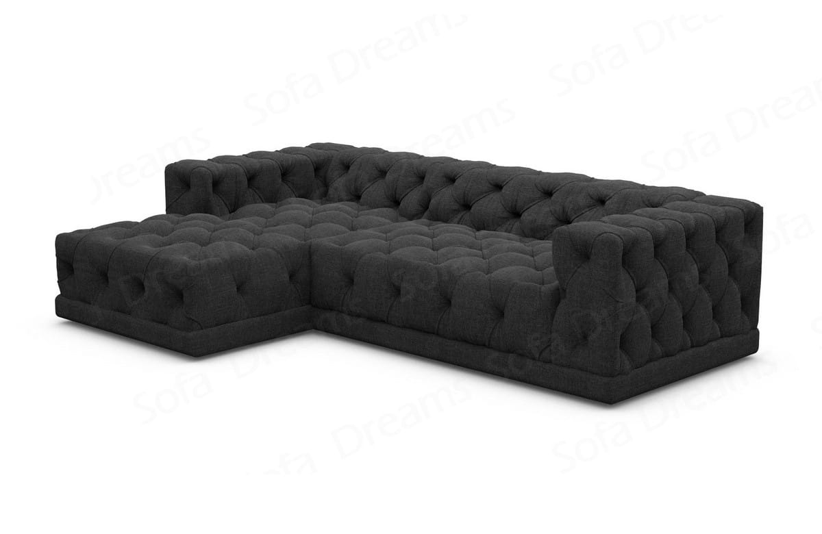 Polster Ecksofa Palma L-Form Kurz Schwarz