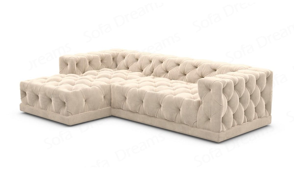 Stoff Ecksofa Palma L-Form Beige