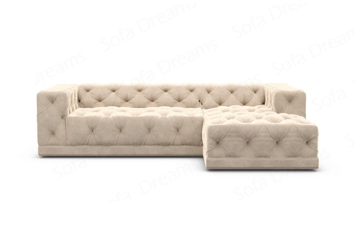 Polster Ecksofa Palma L-Form Kurz Beige