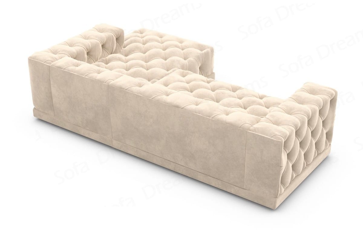 Polster Ecksofa Palma L-Form Kurz Beige