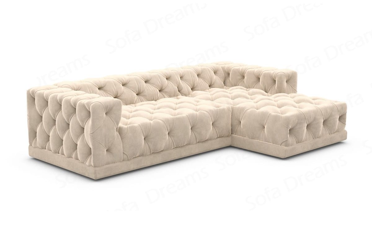 Polster Ecksofa Palma L-Form Kurz Beige