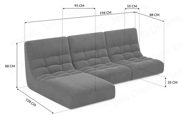 Polster Ecksofa Melilla in L-Form Braun