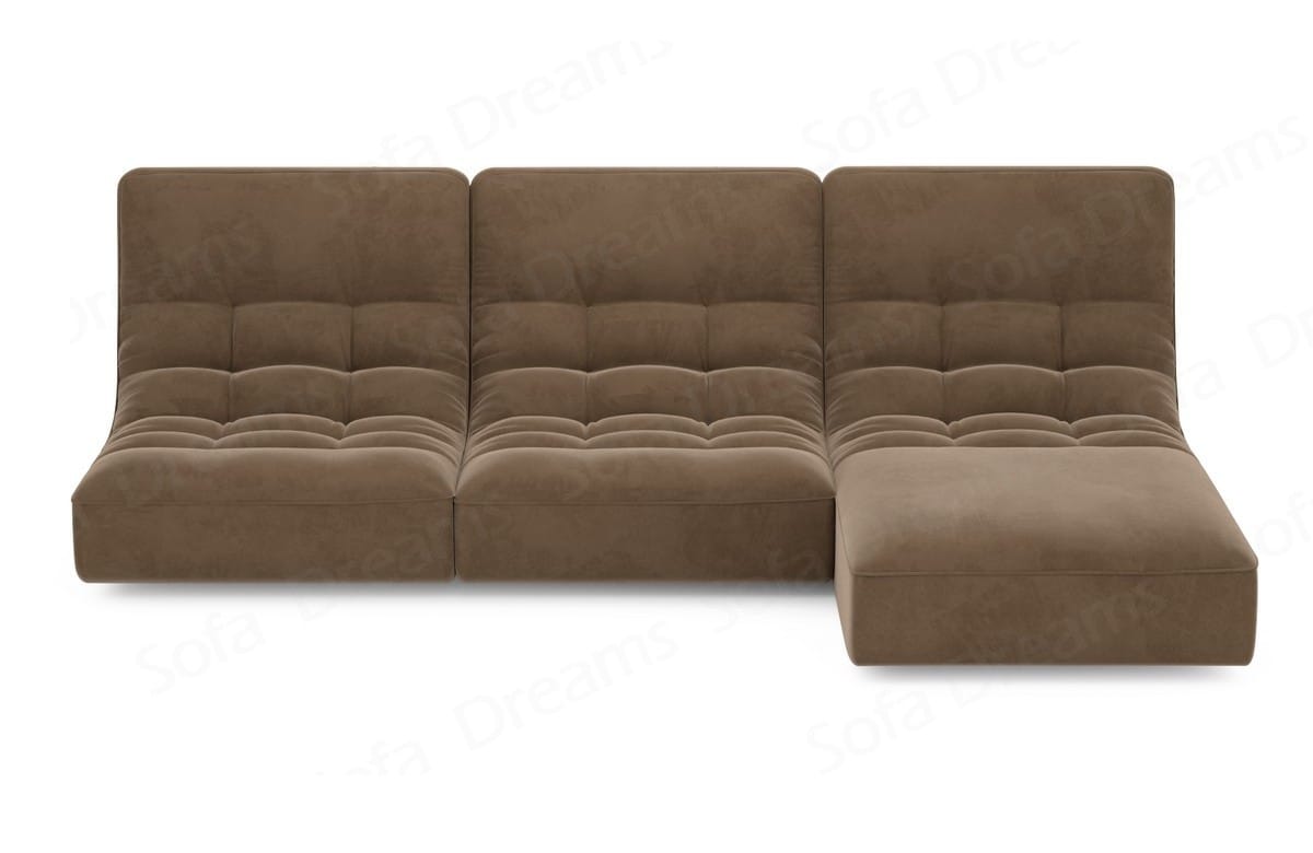 Ecksofa Melilla L-Form aus Stoff Braun