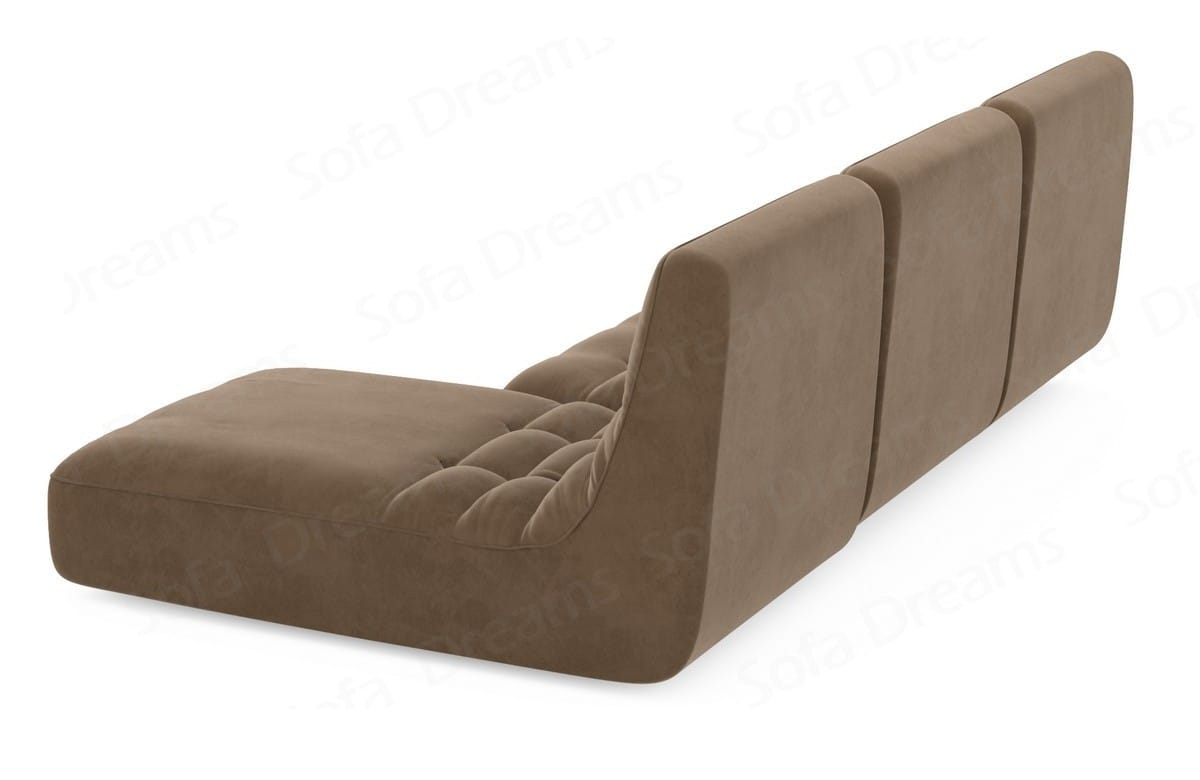 Ecksofa Melilla L-Form aus Stoff Braun