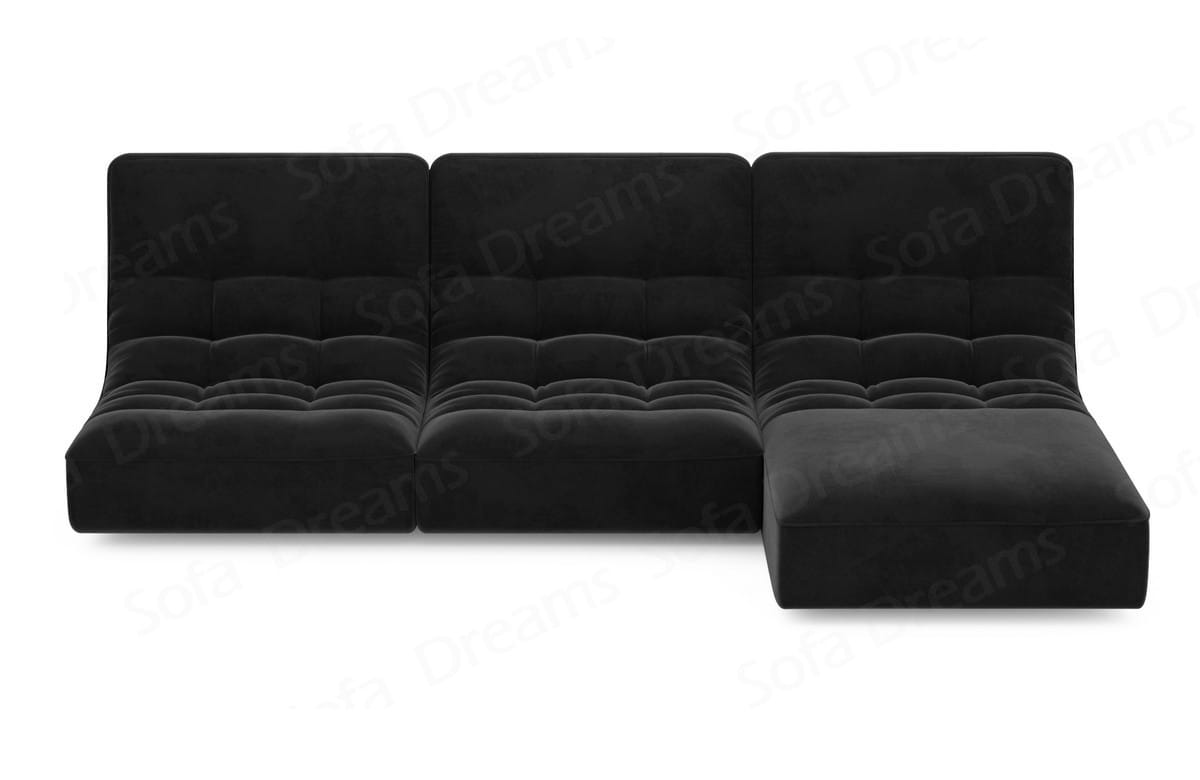 Ecksofa Melilla L-Form aus Stoff Schwarz