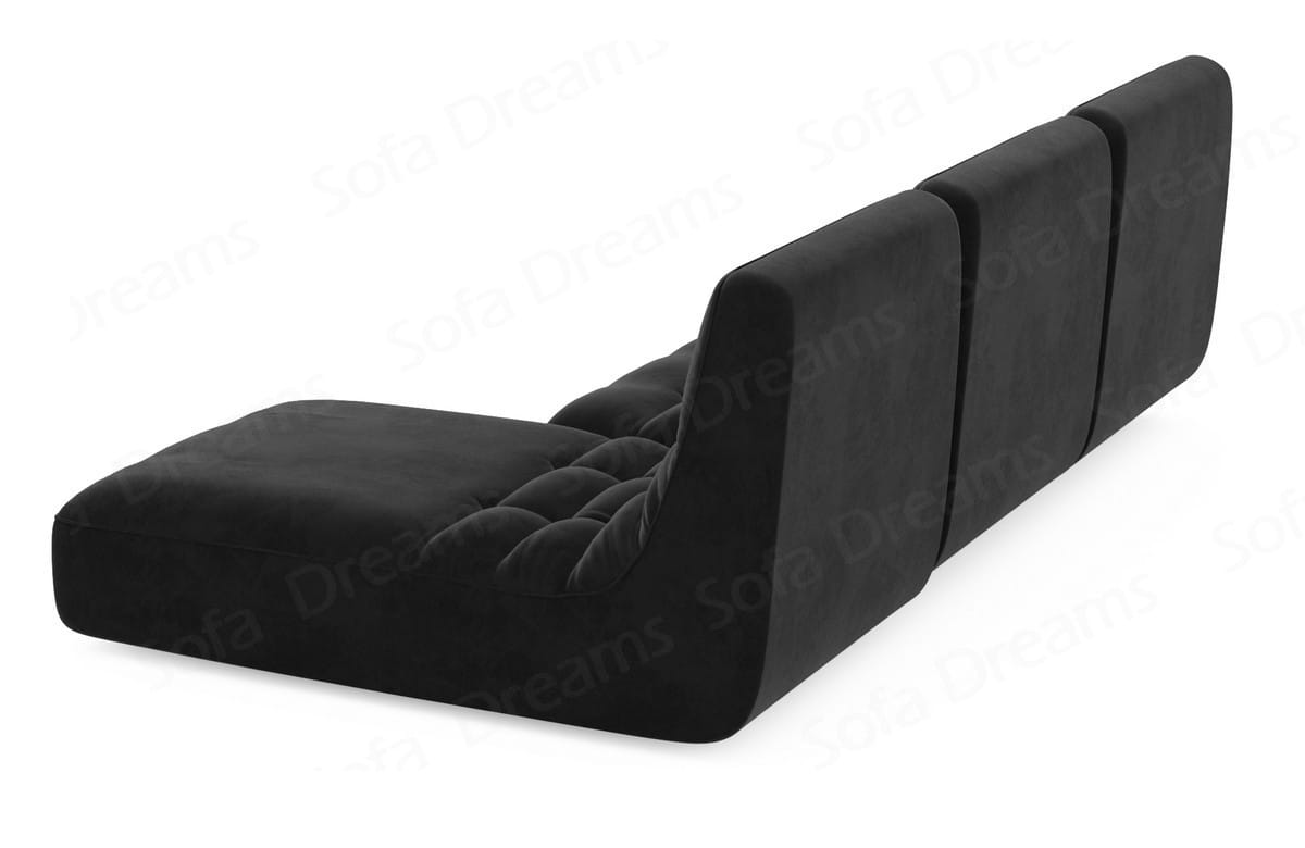 Ecksofa Melilla L-Form aus Stoff Schwarz