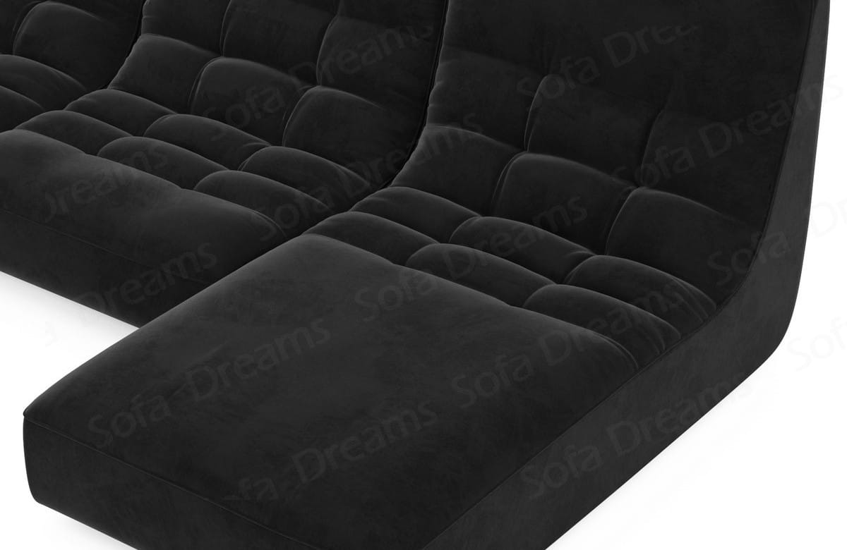 Ecksofa Melilla L-Form aus Stoff Schwarz