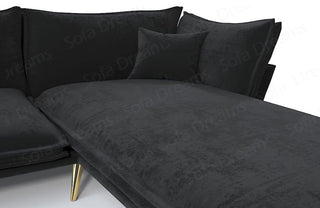 Stoff Ecksofa Lobos L-Form Schwarz